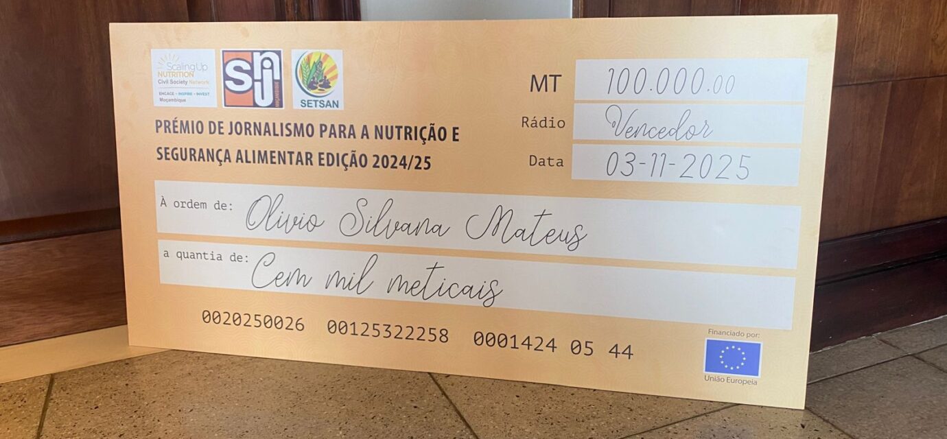 Olívio Mateus vence Prémio Nacional de Jornalismo em Nutrição e Segurança Alimentar 2024/2025